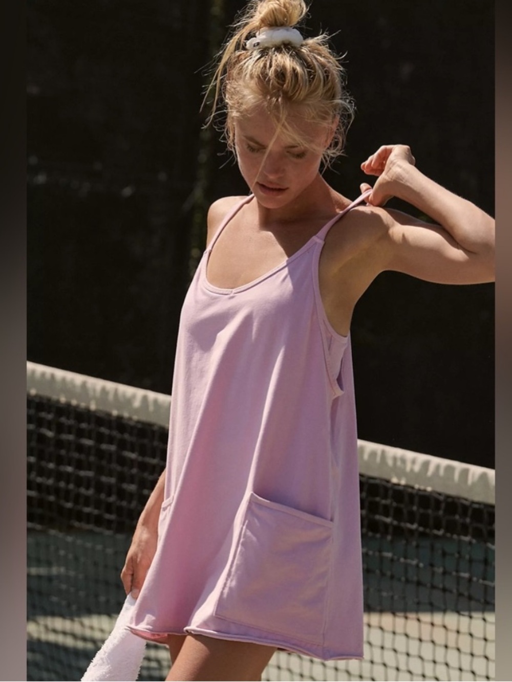 FREE PEOPLE| Hot Shot Mini
Dress in Bright Orchid Lounge Slip Dress - Women M